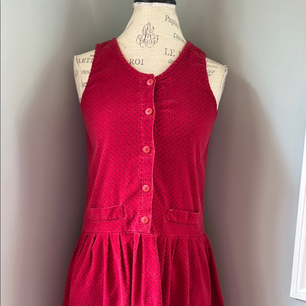 Vintage 80’s My Michelle polkadot red corduroy‎ long jumper EVC size